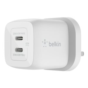 Belkin Dual USB-C GaN Wall Charger with PPS 45 Watts